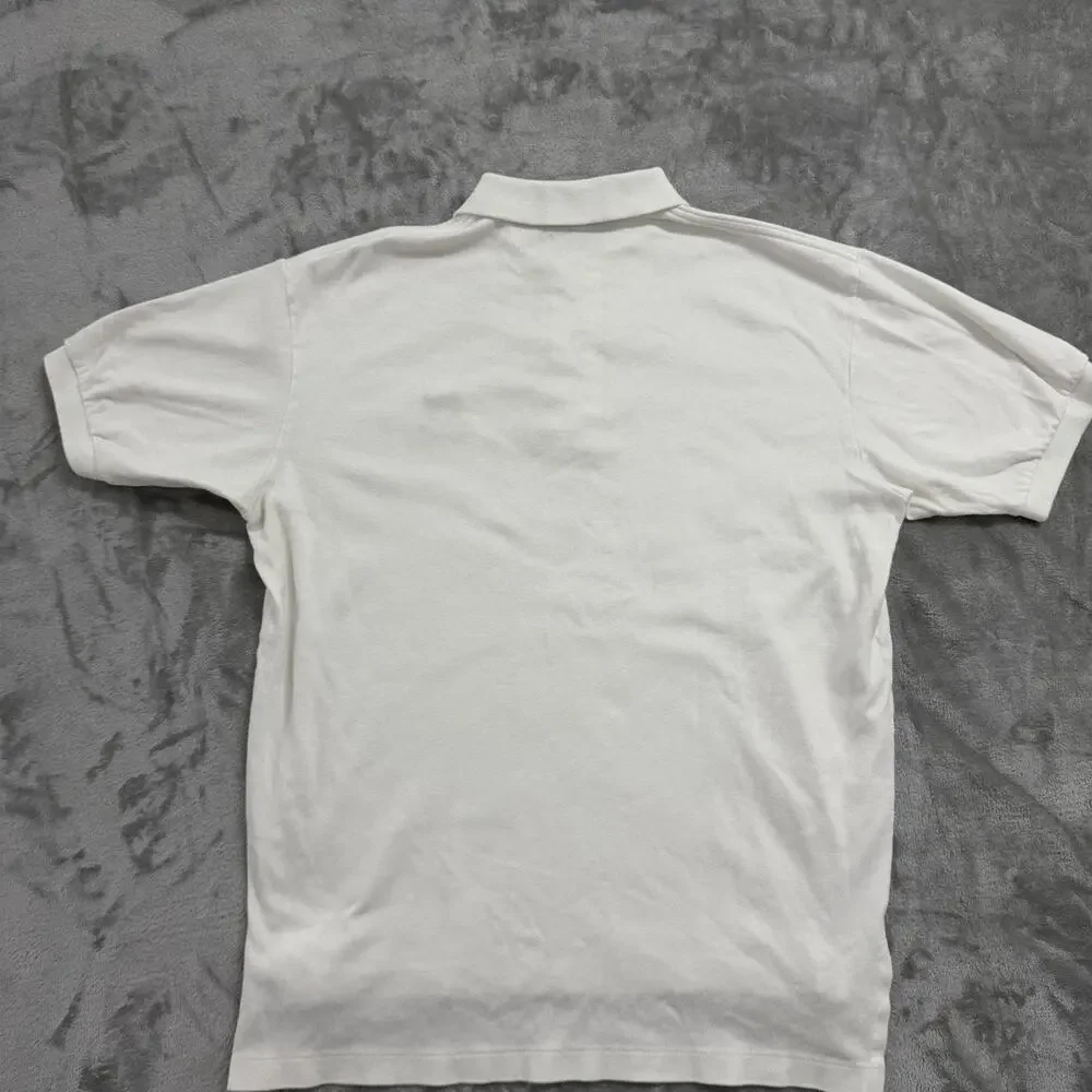 Vintage 90s Polo Ralph Lauren Golf Crest Polo Shirt Small White Made In USA